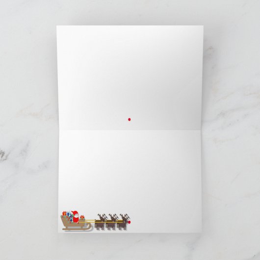 サンタおもしろいとスリーのクリスマス カード (内部)