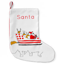 サンタおもしろいとトナカイそりクリスマスストッキング