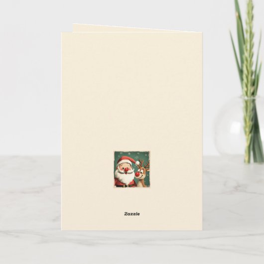 サンタおもしろいとトナカイのクリスマスカード シーズンカード (裏面)