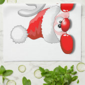 サンタおもしろいとトナカイの漫画のキッチンタオル キッチンタオル (折り畳み)