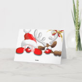 サンタおもしろいとトナカイの漫画グリーティングカード シーズンカード (裏面)
