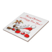 サンタおもしろいとトナカイの漫画タイル タイル (側面)