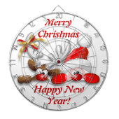 サンタおもしろいとトナカイの漫画ダーツボード ダーツボード (正面)