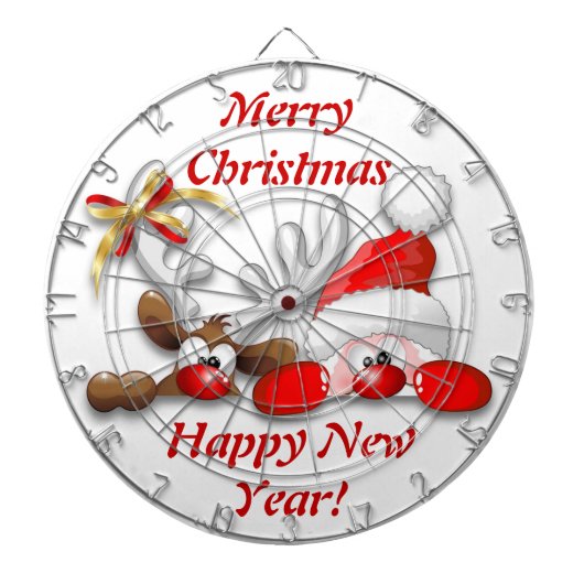 サンタおもしろいとトナカイの漫画ダーツボード ダーツボード (正面)