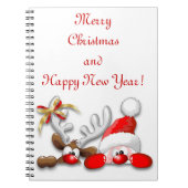 サンタおもしろいとトナカイの漫画ノート ノートブック (正面)