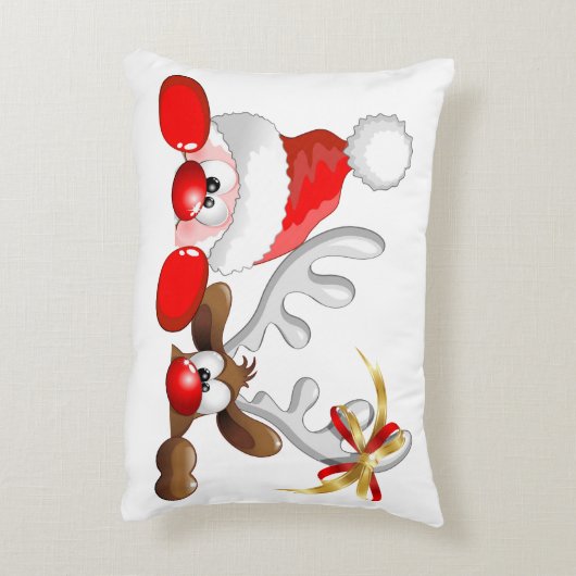サンタおもしろいとトナカイの漫画 アクセントクッション (裏面(縦))