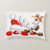 サンタおもしろいとトナカイの漫画 アクセントクッション (裏面)