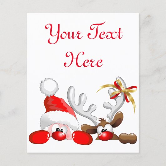 サンタおもしろいとトナカイの漫画 チラシ (正面)