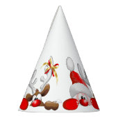 サンタおもしろいとトナカイの漫画 パーティーハット (左)