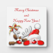 サンタおもしろいとトナカイの漫画 フォトプラーク (正面)