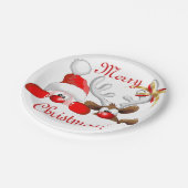 サンタおもしろいとトナカイの漫画 ペーパープレート (アングル)
