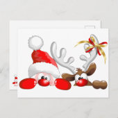 サンタおもしろいとトナカイの漫画 ポストカード (正面/裏面)