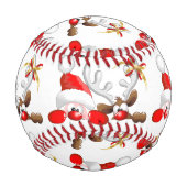 サンタおもしろいとトナカイの漫画 野球ボール (正面)