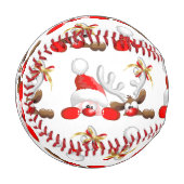 サンタおもしろいとトナカイの漫画 野球ボール (正面左)