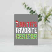 サンタおもしろいのお気に入りの不動産仲介業者不動産業者のクリスマス ポストカード (スタンド正面)