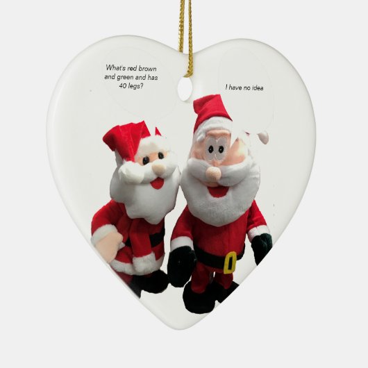 サンタおもしろいのジョークのクリスマス セラミックオーナメント (右)