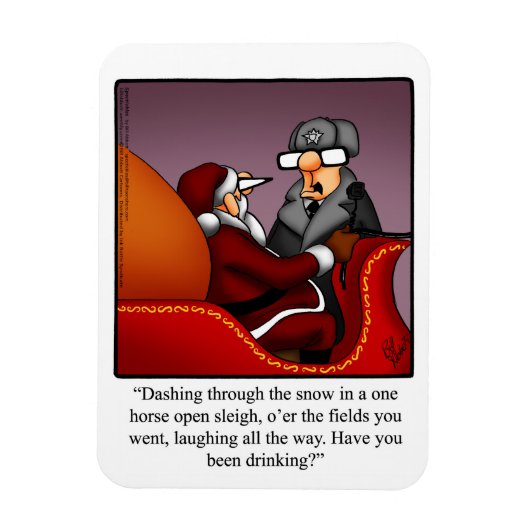 サンタおもしろいのソリのユーモアのマグネットの贈り物 マグネット (縦)