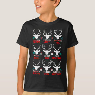 サンタおもしろいのトナカイのハンターかわいい鹿Xm Tシャツ
