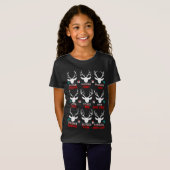 サンタおもしろいのトナカイのハンターかわいい鹿Xm Tシャツ (正面フル)