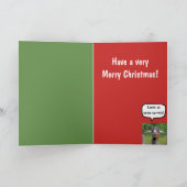 サンタおもしろいのヤギのクリスマス カード (内部)