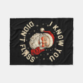 サンタおもしろいは歯医者の歯科をフロスしなかったのを知っている フリースブランケット (正面(横))