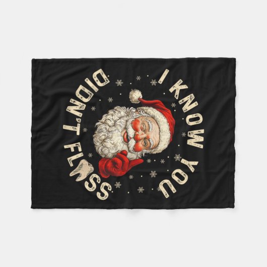 サンタおもしろいは歯医者の歯科をフロスしなかったのを知っている フリースブランケット (正面(横))