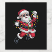 サンタおもしろいウィズクリスマスクリスマスライツホリデイ ワインラベル (シングルラベル)