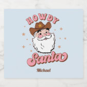 サンタおもしろいカウボーイテキサス州クリスマス ビールラベル (シングルラベル)