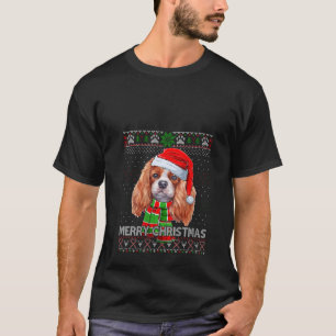 サンタおもしろいカバリエ王スカーフ恋人の醜いクリスマス Tシャツ