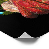 サンタおもしろいガニクリスマス仙人カニ恋人 ポスター (角)