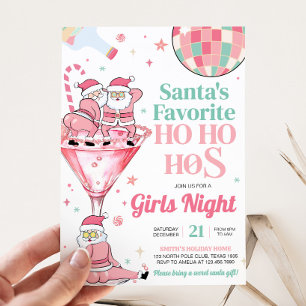 サンタおもしろいガールズナイトクリスマスパーティー 招待状