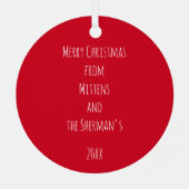 サンタおもしろいクパーソナライズされた メタルオーナメント (裏面)