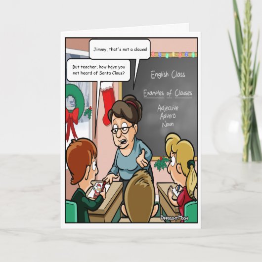 サンタおもしろいクラウスプンクリスマスカード カード (正面)