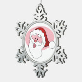 サンタおもしろいクリスマスの飾り スノーフレークピューターオーナメント (右)