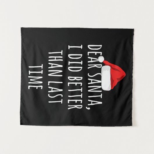 サンタおもしろいクリスマスへの贈り物 タペストリー (正面(横))