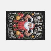 サンタおもしろいクリスマスジムトレーニングファやる気を起こさせるイル フリースブランケット (正面(横))