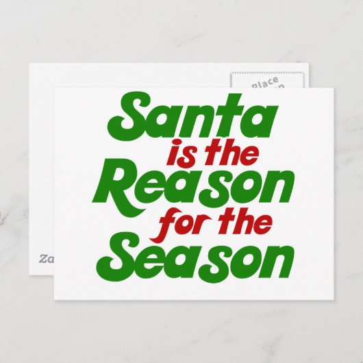 サンタおもしろいクリスマスユーモアのパロディ シーズンポストカード (正面/裏面)