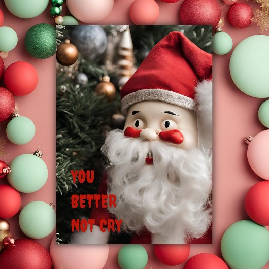 サンタおもしろいクリスマス泣かない方がよい シーズンカード