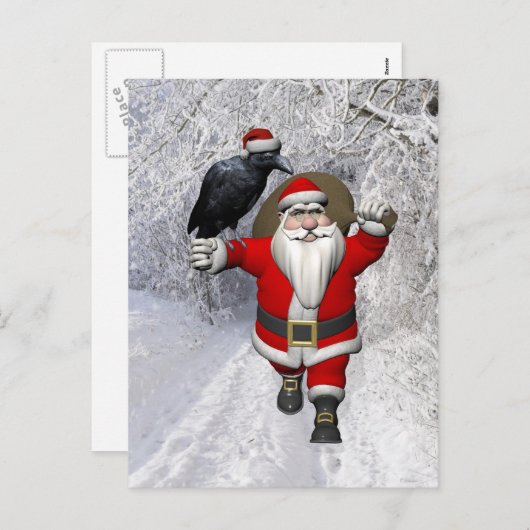 サンタおもしろいクロースがラヴェンスを愛す シーズンポストカード (正面/裏面)