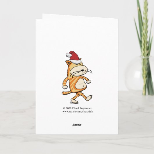 サンタおもしろいクロースが背中を削る シーズンカード (裏面)