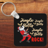 サンタおもしろいクロースのギタ遊ークリスマス キーホルダー (正面)