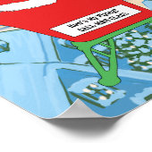 サンタおもしろいクロースのクリスマスユーモア私の飛んでいる様子 ポスター (角)