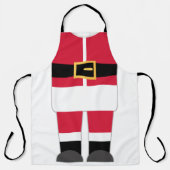 サンタおもしろいクロースのクリス赤と白マス エプロン (正面)