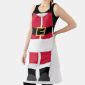 サンタおもしろいクロースのクリス赤と白マス エプロン (インサイチュ)