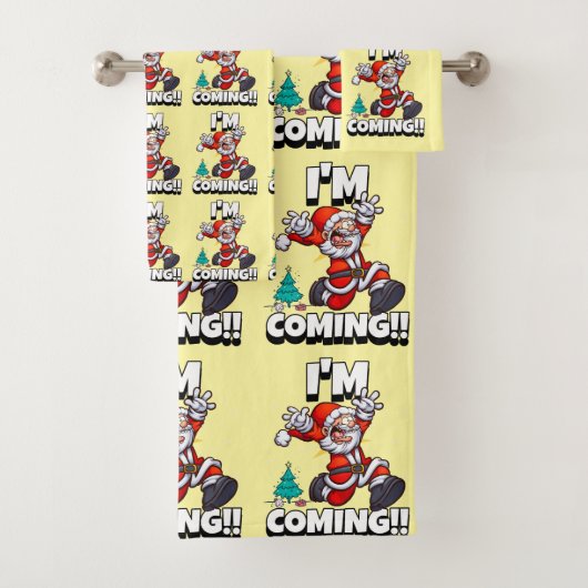 サンタおもしろいクロースのパタユーモアのあるーン バスタオルセット (インサイチュ)