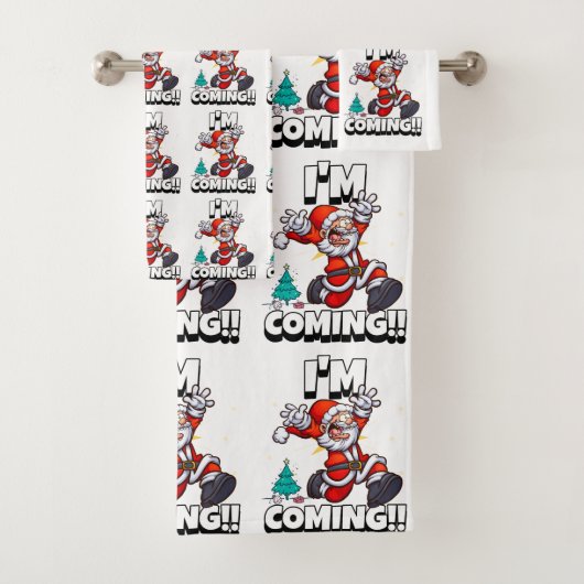 サンタおもしろいクロースのパタユーモアのあるーン バスタオルセット (インサイチュ)
