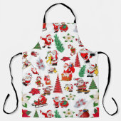 サンタおもしろいクロースイラストレーション エプロン (正面)