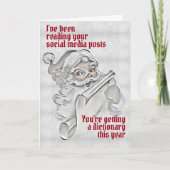 サンタおもしろいクロースソーシャルポスト辞書クリスマス シーズンカード (正面)