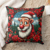 サンタおもしろいクロースリースとオーナメント クッション (ブランケット)