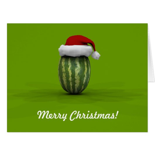 サンタおもしろいクロース帽子をかぶったスイカ (正面横)